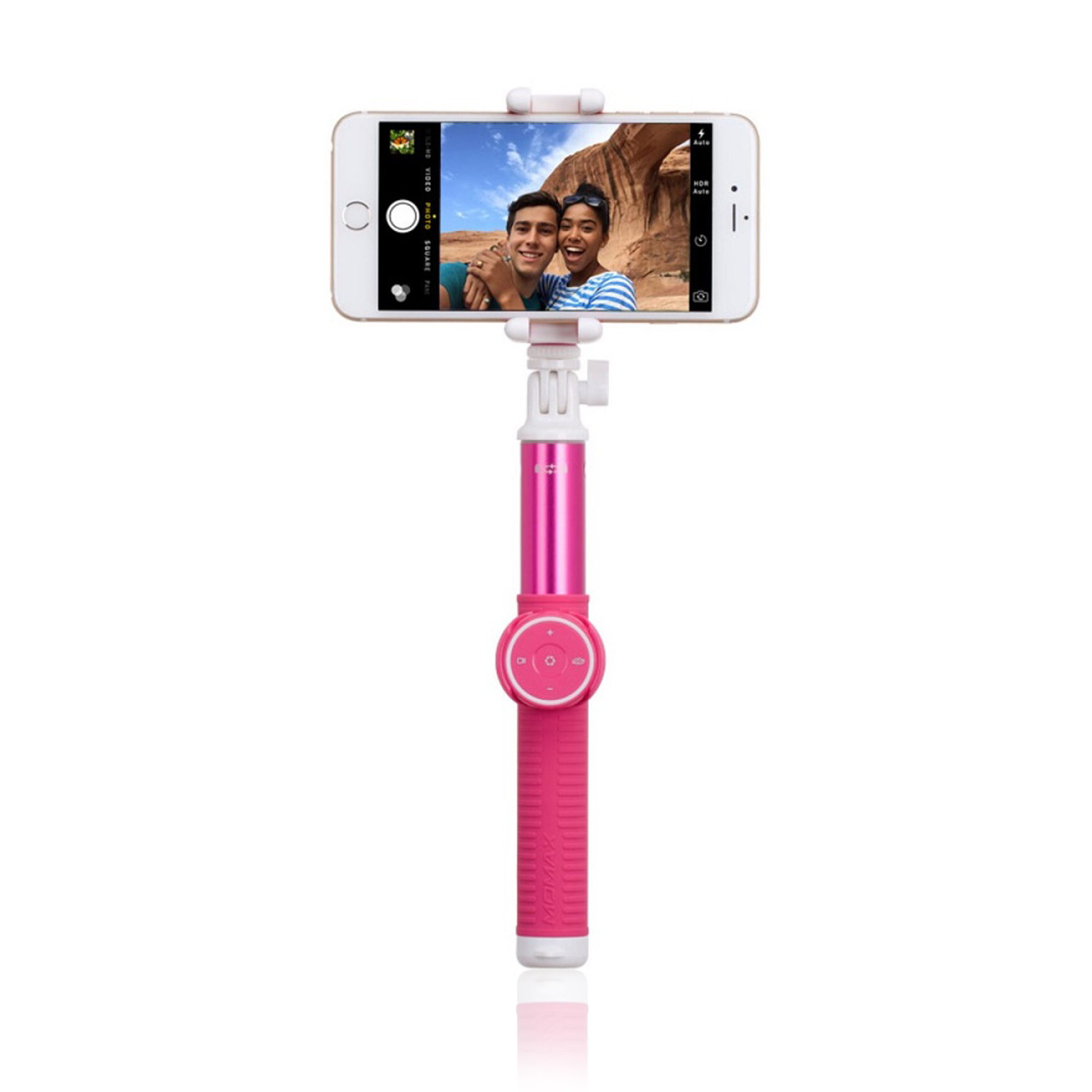фото Монопод bluetooth momax selfie hero pod 100 см, розовый