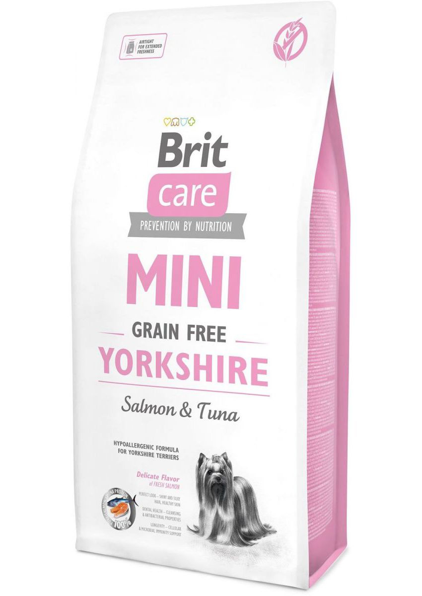 фото Сухой корм для собак brit care mini grain free yorkshire, йоркширский терьер, лосось, 7кг