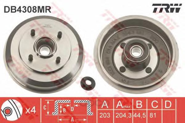 Барабан тормозной TRW/Lucas DB4308MR