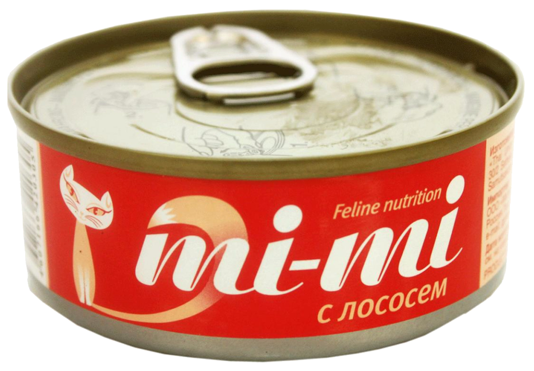 Консервы для кошек и котят Mi-Mi, с лососем в желе, 24шт по 80г