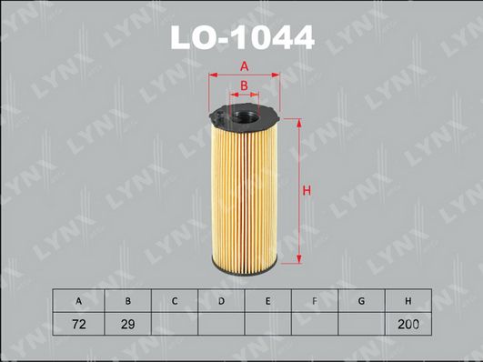 фото Фильтр масляный lynxauto lo-1044