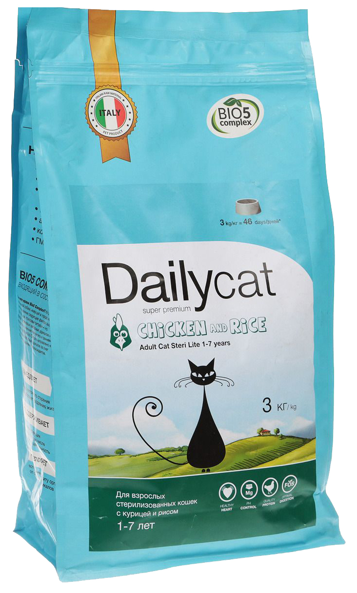 фото Сухой корм для кошек dailycat indoor, для домашних, курица и рис, 3кг