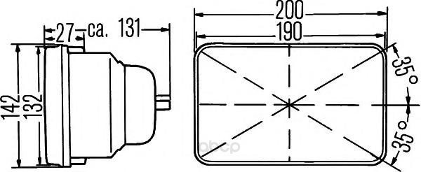 

Вставка фары, основная фара 12v Hella 1AE003427-011