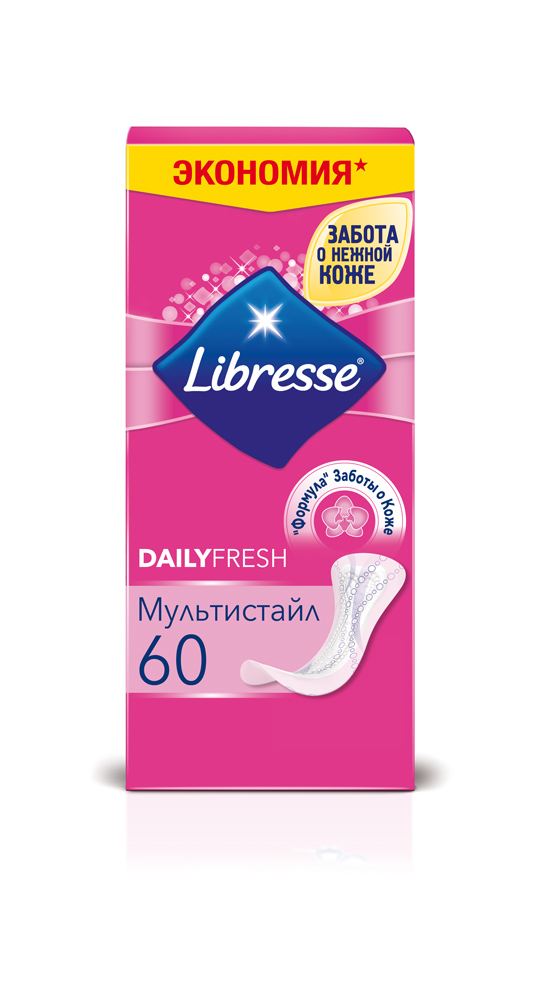

Ежедневные прокладки Libresse Dailyfresh Multistyle, 60 шт., Дэйлифреш Мультистайл