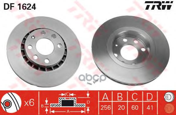 фото Тормозной диск trw/lucas df1624