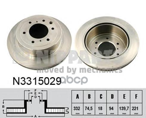 фото Тормозной диск nipparts n3315029