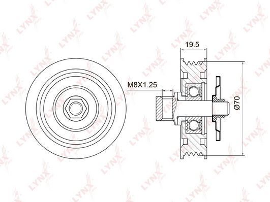 

Натяжной ролик LYNXauto PB-5034