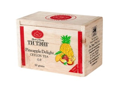 Чай весовой черный Ти Тэнг Pineapple Delight O.P. в деревянном сундучке 50 г