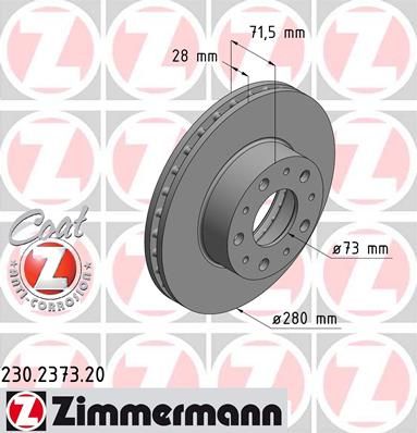 

Тормозной диск ZIMMERMANN 230.2373.20
