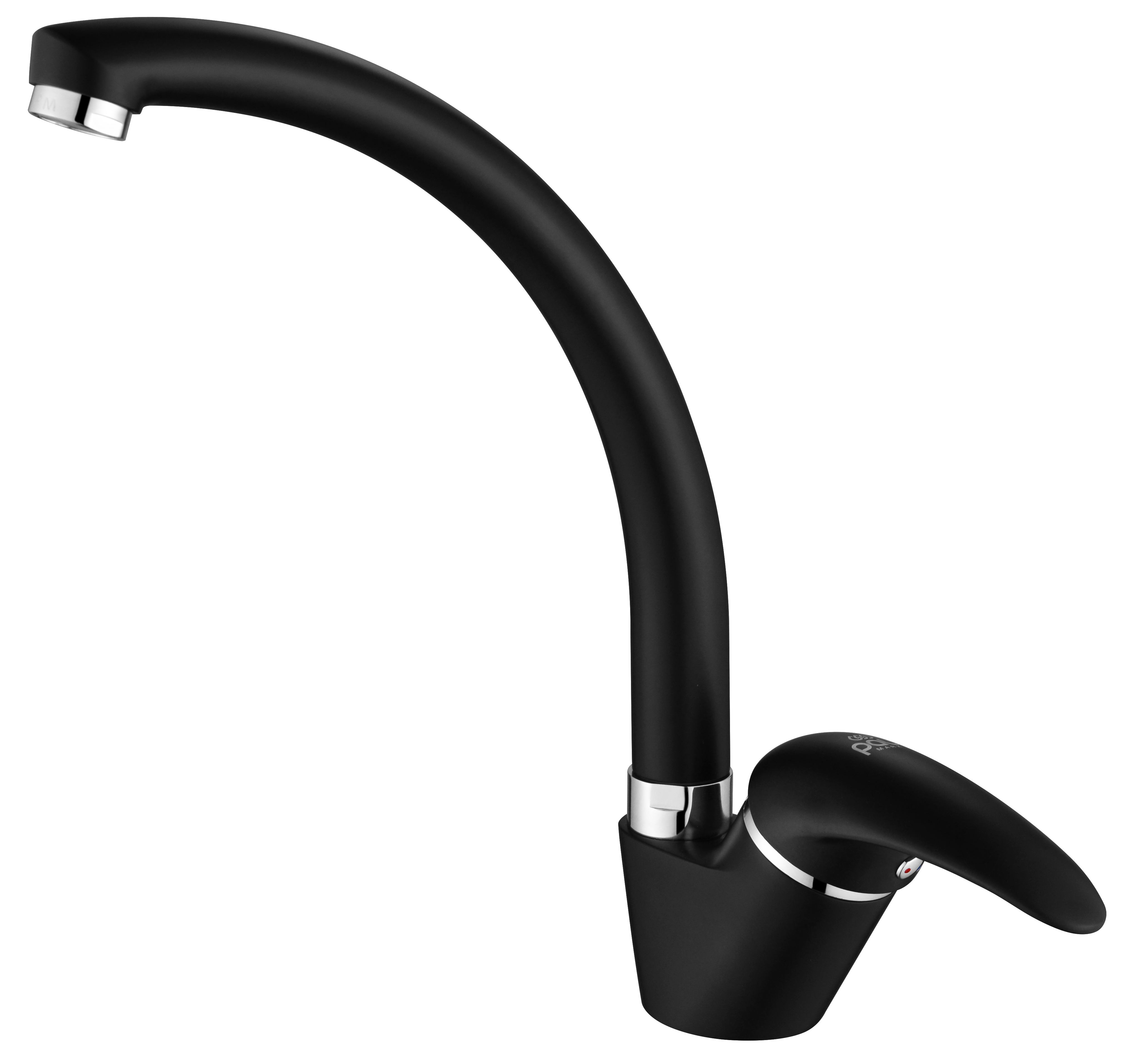 

Смеситель для кухонной мойки Paulmark Holstein Ho212012-401 Антрацит Высокий излив, Черный, Ho212012