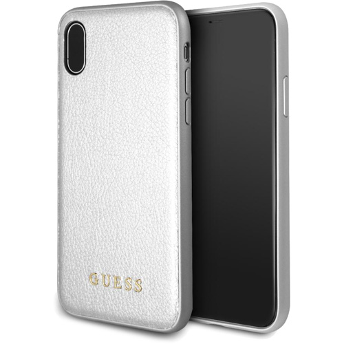 фото Чехол guess iridescent hard case для iphone x/xs silver