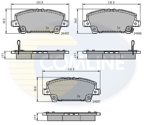 

Комплект тормозных колодок, дисковый тормоз COMLINE CBP31586