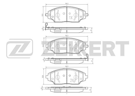 фото Комплект тормозных колодок, дисковый тормоз zekkert bs-1960