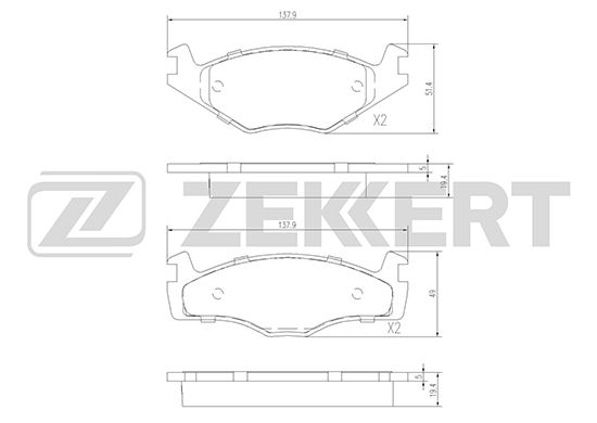 фото Комплект тормозных колодок, дисковый тормоз zekkert bs-2418