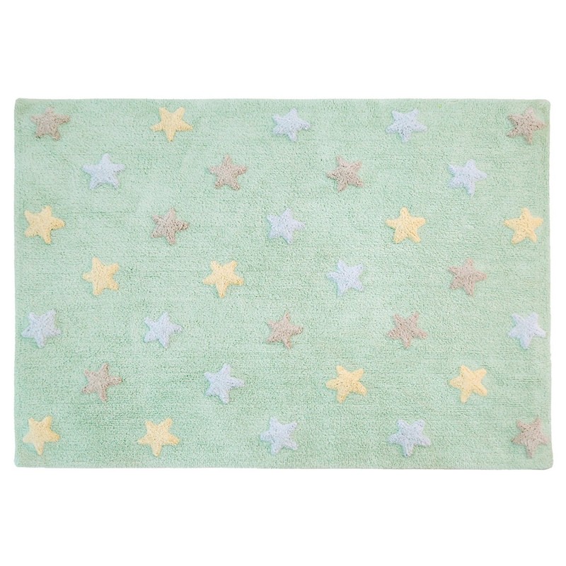 фото Lorena canals ковер триколор звезды stars tricolor (мятный) 120*160