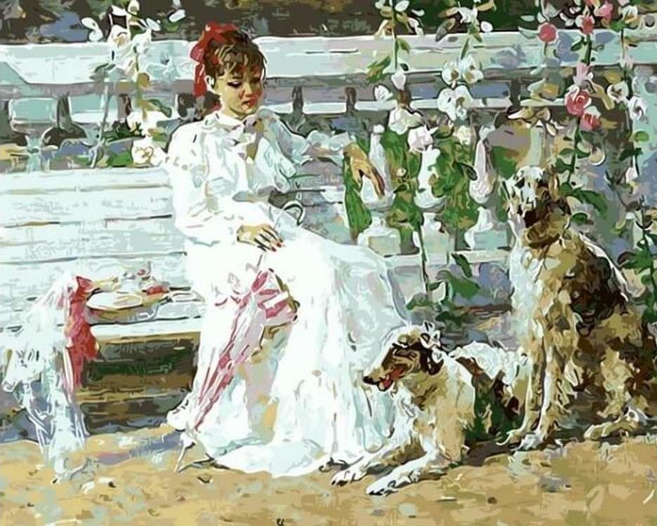 

Картина по номерам Цветной Отдых в парке, 40x50 см, Отдых в парке