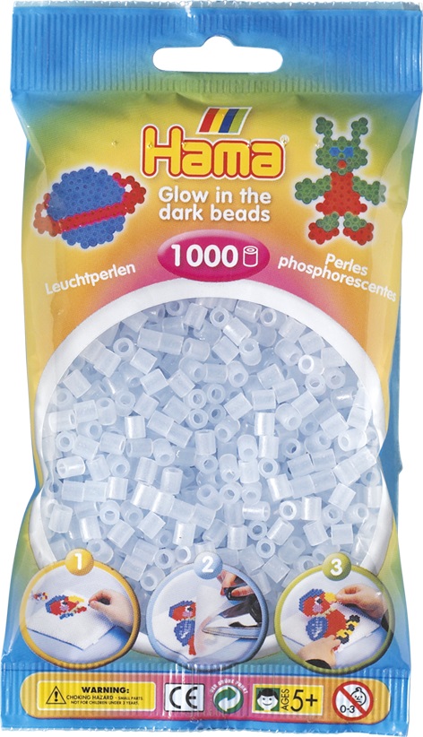 

Бусинки MIDI 1000шт. светящиеся в темноте голубые Hama 207-57