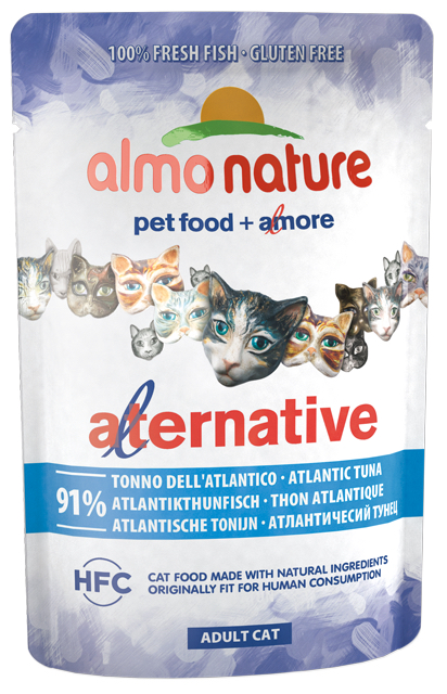 фото Влажный корм для кошек almo nature hfc alternative 91%, атлантический тунец, 24шт по 55г