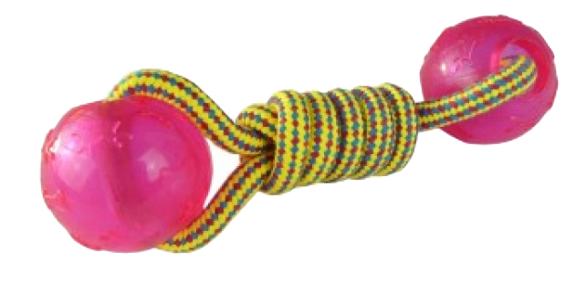 Грейфер для собак Papillon Плетеная гантелька с двумя шариками, длина 17 см