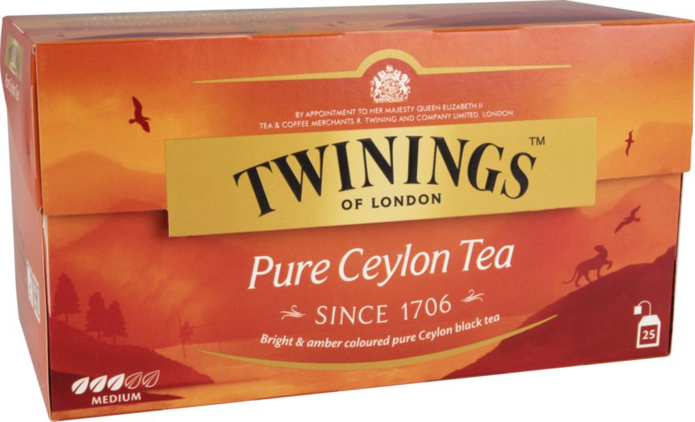 Чай черный Twinings pure ceylon tea 25 пакетиков