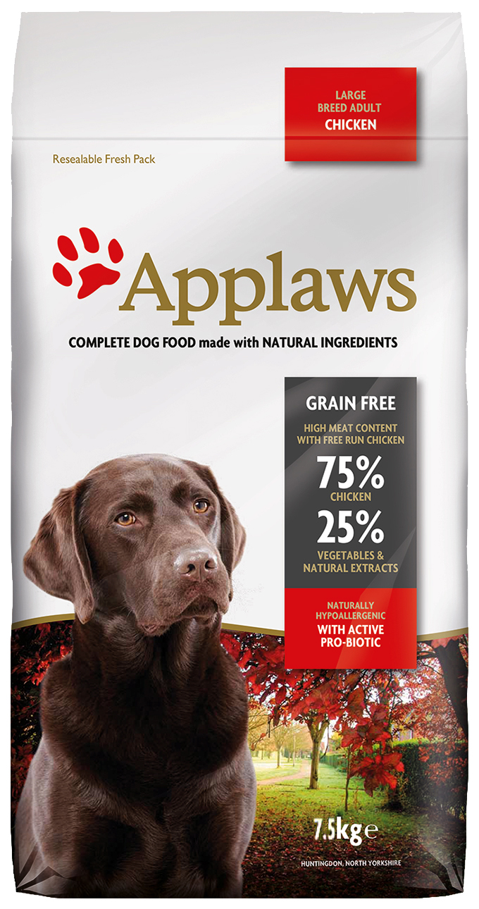 Сухой корм для собак Applaws Grain Free Adult Large Breed, курица, овощи, 7,5кг