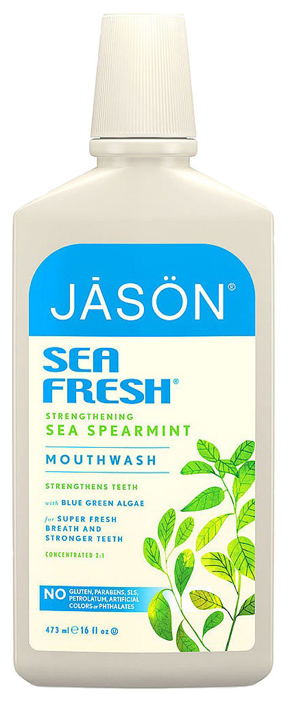 фото Ополаскиватель для рта jason sea fresh strengthening sea spearmint mouthwash 473 мл