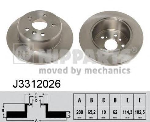 

Тормозной диск NIPPARTS J3312026