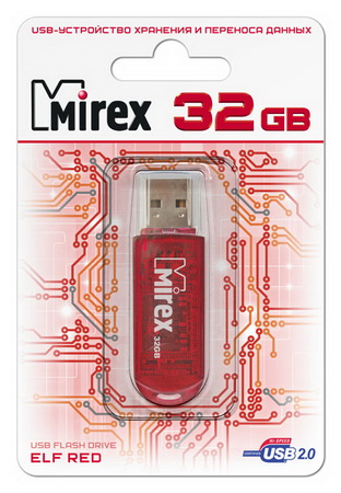 фото Флешка mirex elf 32гб red (13600-fmurde32)