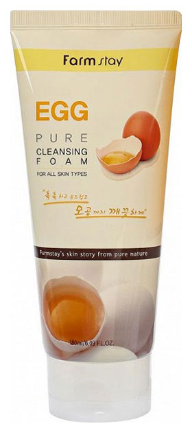 Пенка для умывания FarmStay Egg Pure Cleansing для сужения пор, с яйцом, 180 мл