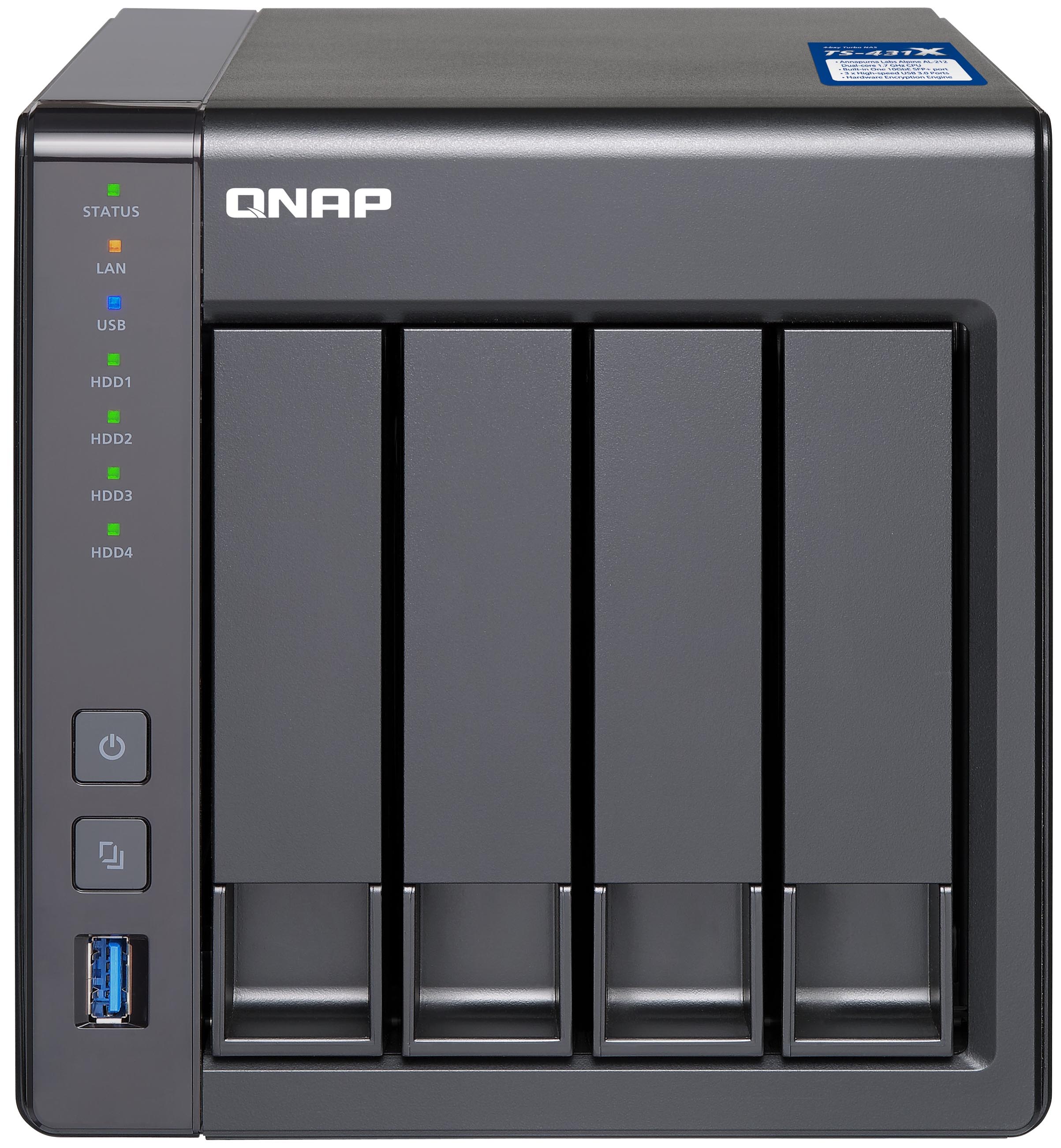

Сетевое хранилище данных QNAP TS-431X2-8G Black, TS-431X2-8G
