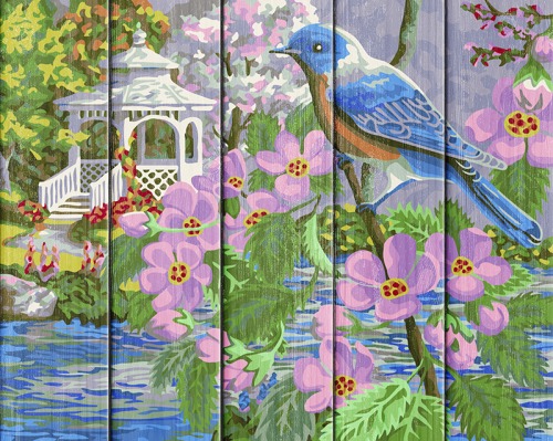 фото Набор для рисования по номерам по дереву "синяя птица" (40x50 см) flamingo