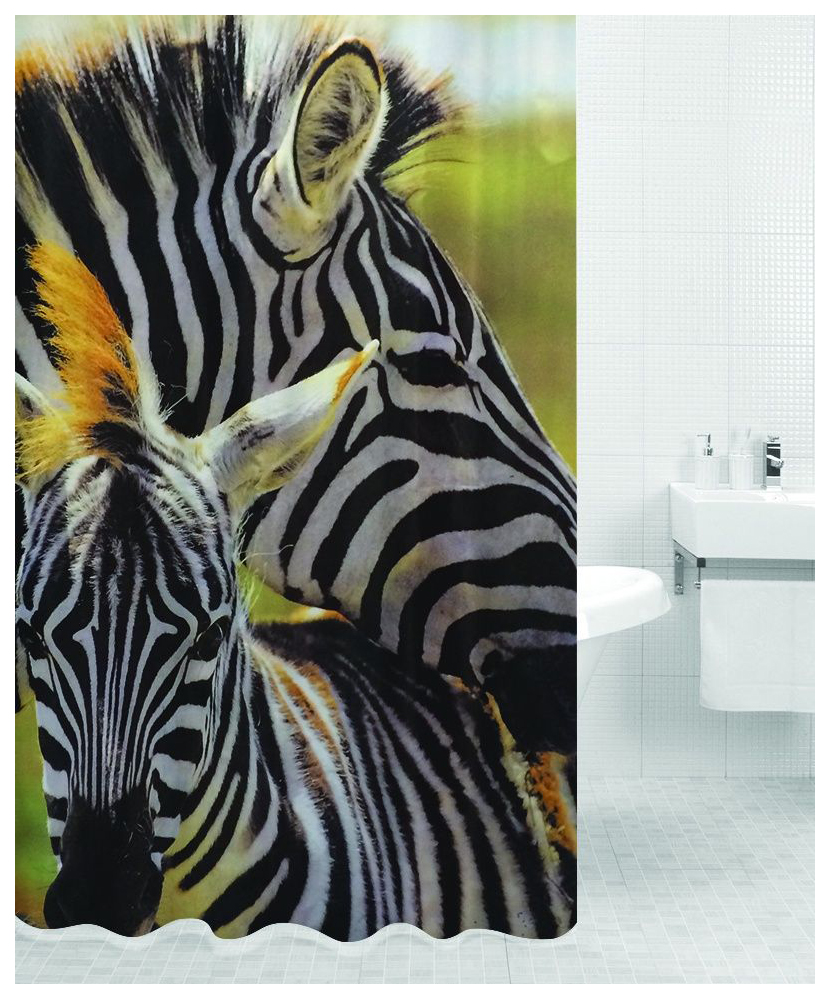 

Штора для ванной Zebra Family (Зебра) HOT Print 180x200