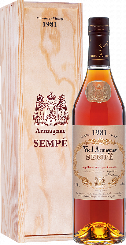 

Арманьяк Sempe Vieil, Armagnac AOC , 40 %, 700 мл, 1981г, gift box