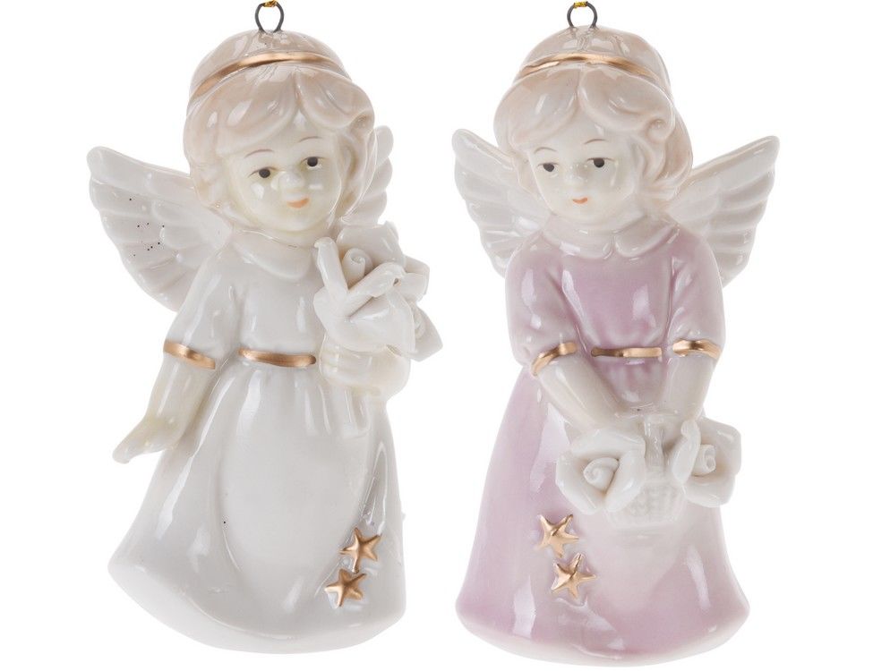 

Елочная игрушка Koopman Колокольчик ангелок APF467200 9 см 1 шт. в ассортименте, Белый, Колокольчик ангелок с букетиком
