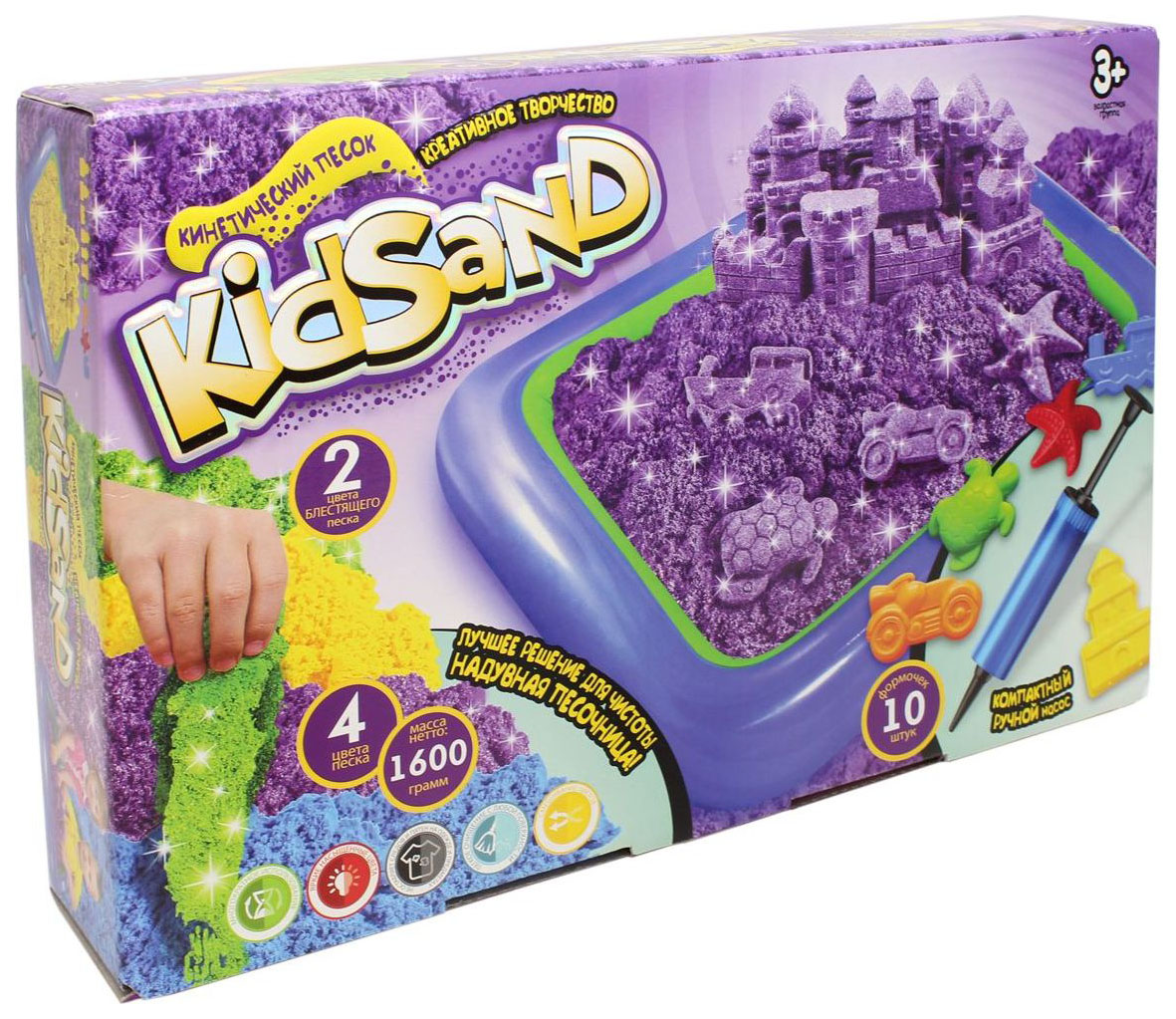 

DANKO TOYS Песок кинетический Kidsand, 4 цвета, 1600 г KS-02-01