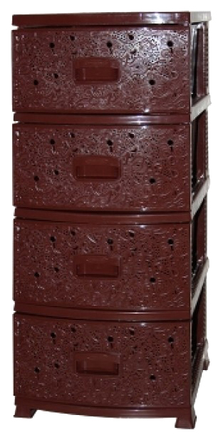 фото Комод "ажур", 4 секции, коричневый росспласт