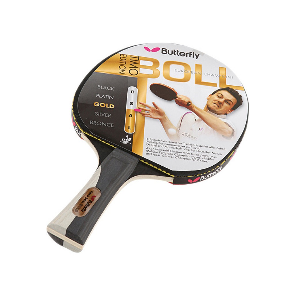 фото Ракетка для настольного тенниса butterfly timo boll gold, коническая ручка, 5 звезд