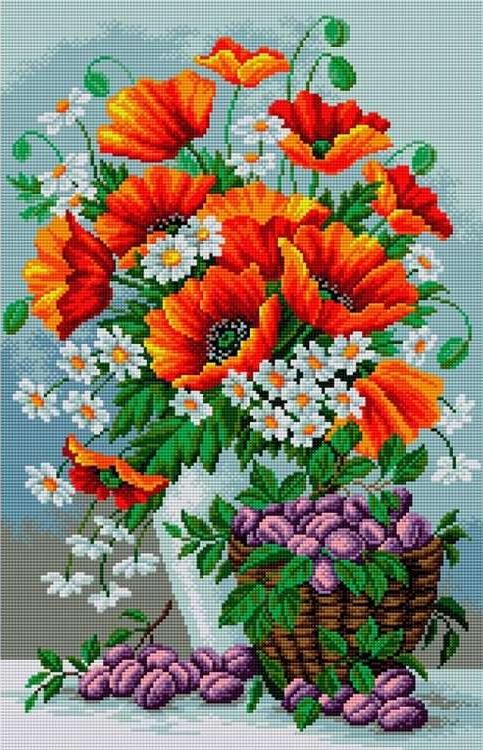 

Алмазная вышивка Вышиваем бисером Натюрморт, 40x60 см, Натюрморт