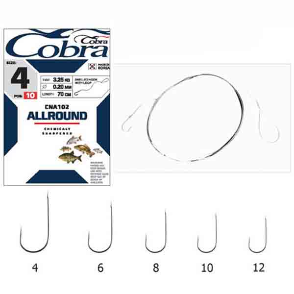 Рыболовные крючки Cobra Allround №4, 10 шт.