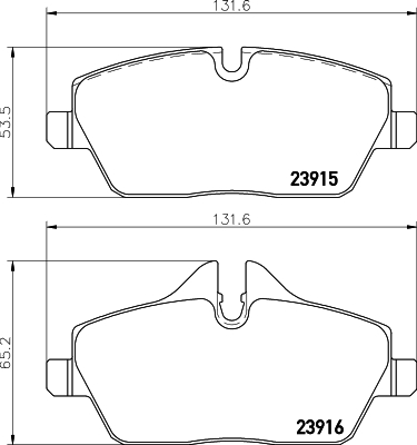 

Комплект тормозных колодок Hella 8DB355011261