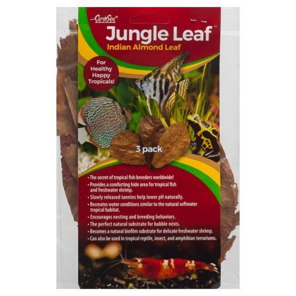 фото Листья индийского миндаля caribsea jungle leaf для аквариума 3 шт