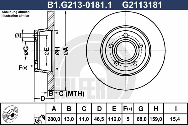 фото Тормозной диск galfer b1.g213-0181.1