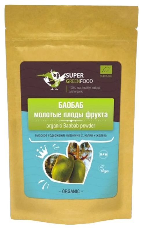 

Баобаб Super Green Food молотые плоды фрукта 100 г