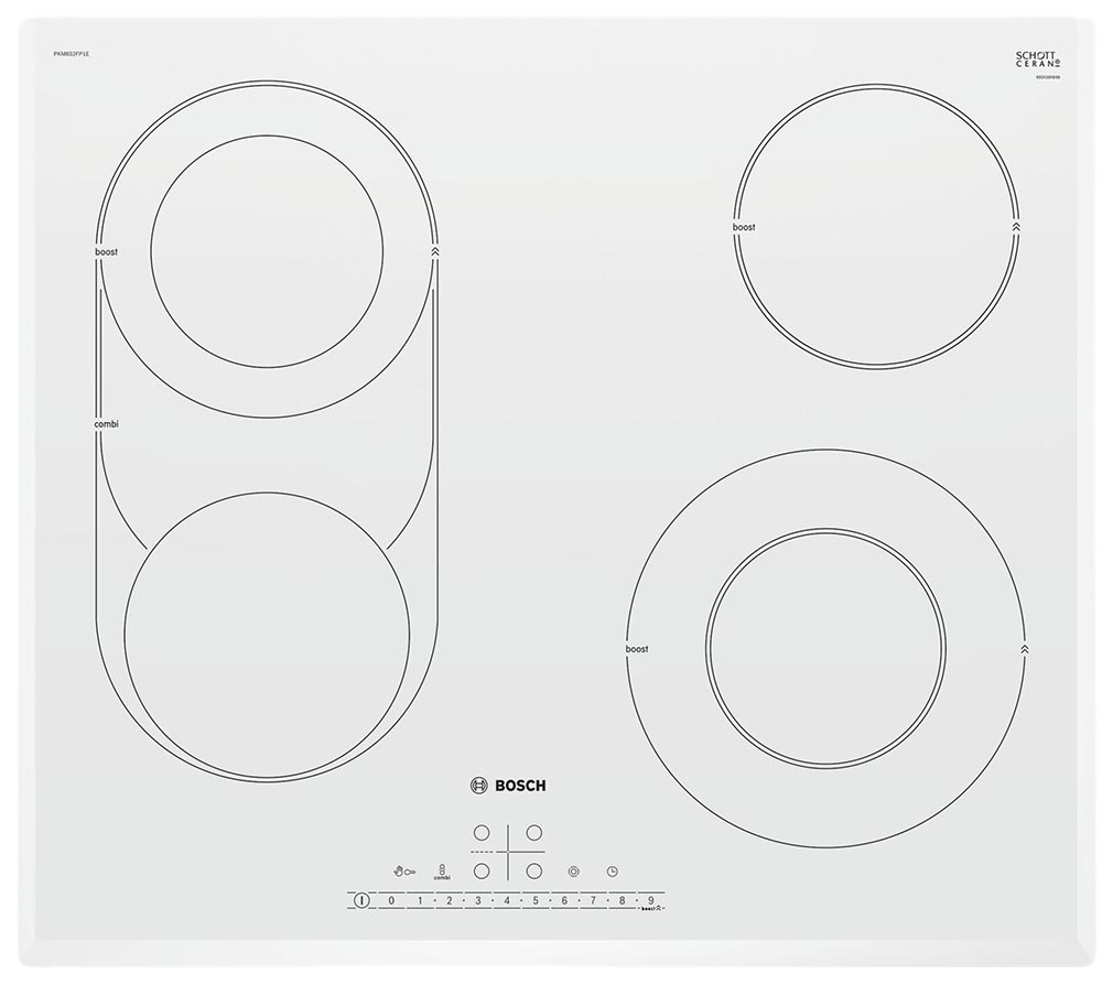 фото Встраиваемая варочная панель электрическая bosch pkm 652 fp 1e white