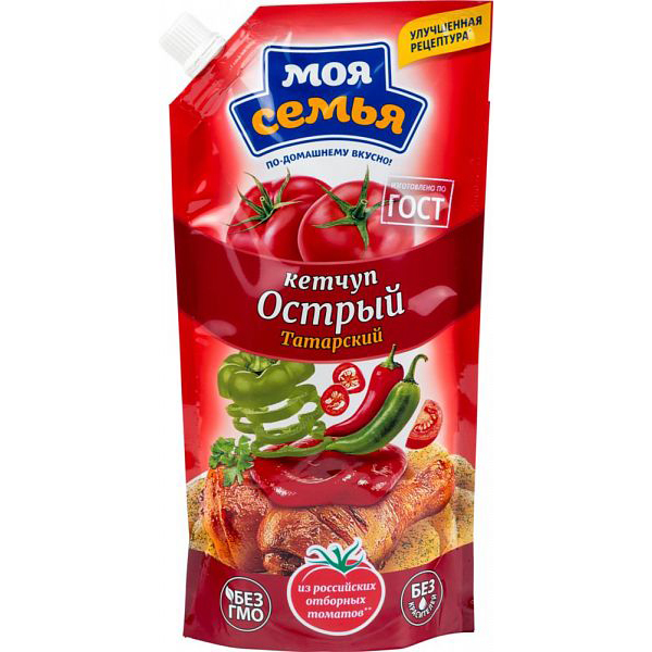 

Кетчуп острый Моя Семья татарский 400 г