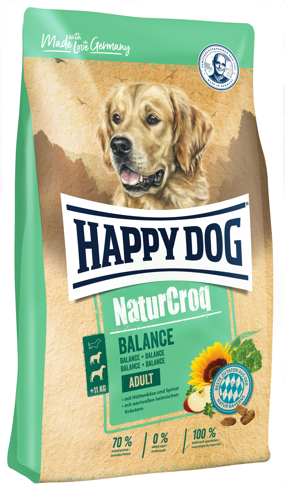 фото Сухой корм для собак happy dog naturcroq balance adult, птица, 4кг