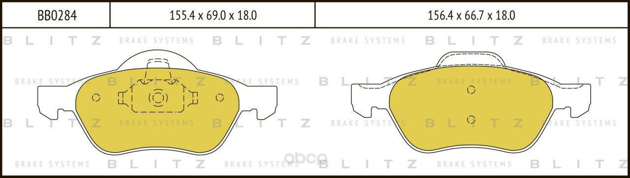 Тормозные колодки BLITZ передние BB0284