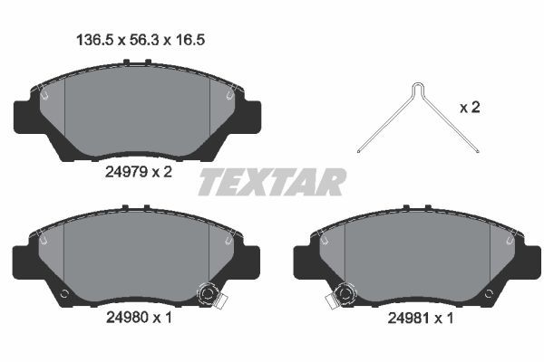 

Тормозные колодки Textar дисковые 2497901