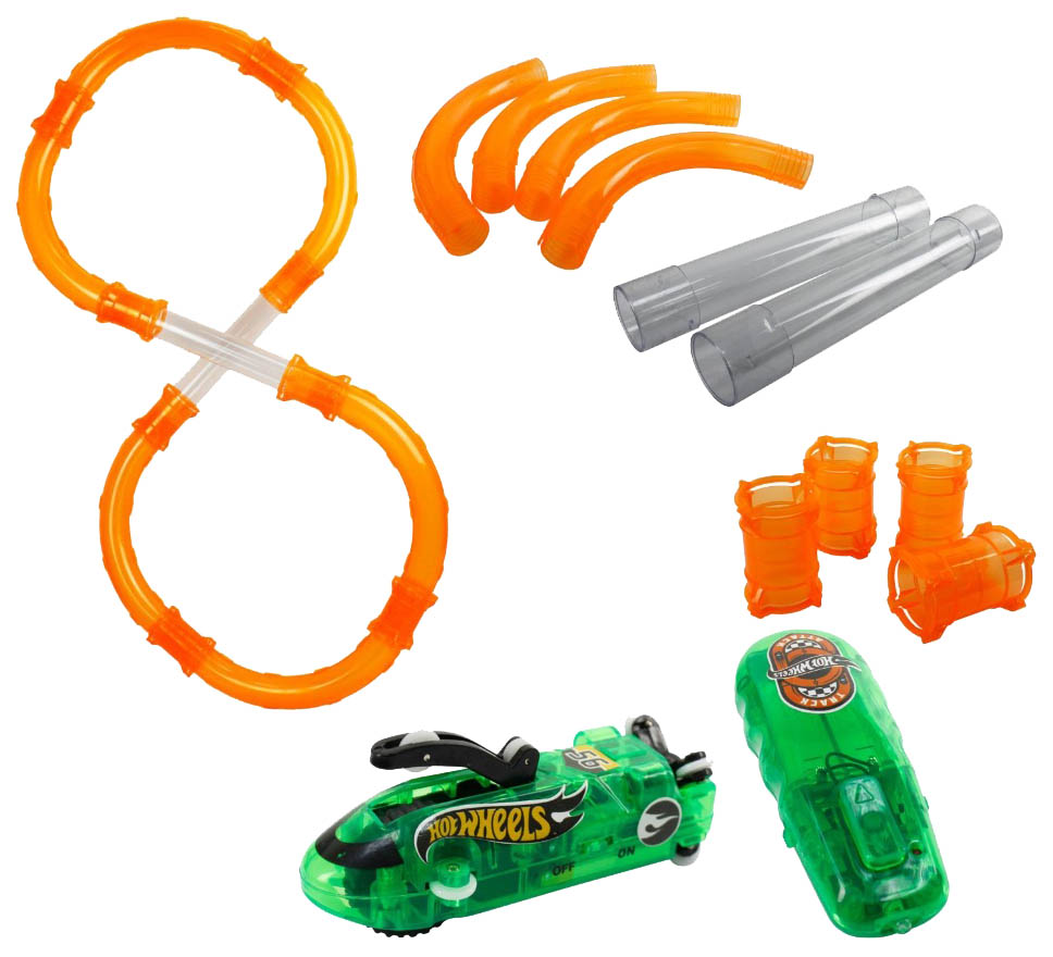 

Турбо-трек для машинок Hot Wheels со светом 1 болид 28 деталей