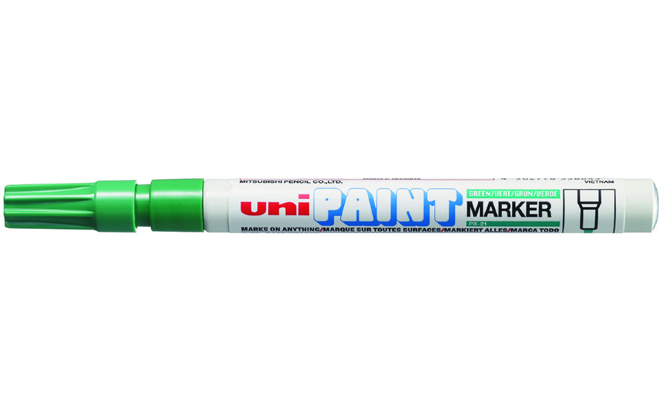 фото Маркер перманентный uni paint px-21 0,8-1,2мм овальный (зеленый, 1 штука) uni mitsubishi pencil